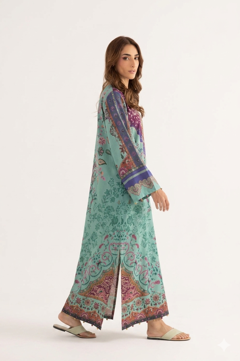 1Pcs Cambric Lawn Printed Kaftan - ZSF304