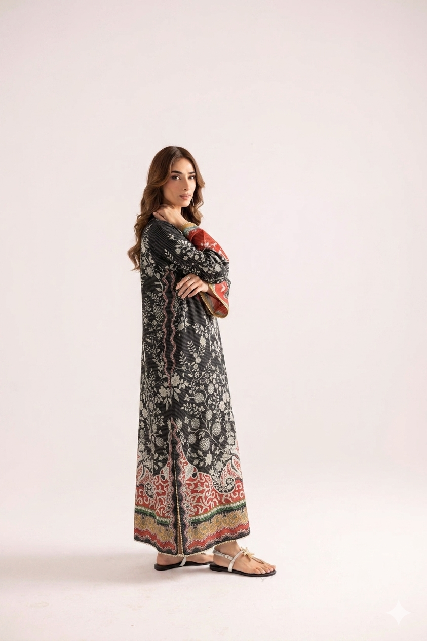1Pcs Cambric Lawn Printed Kaftan - ZSF303