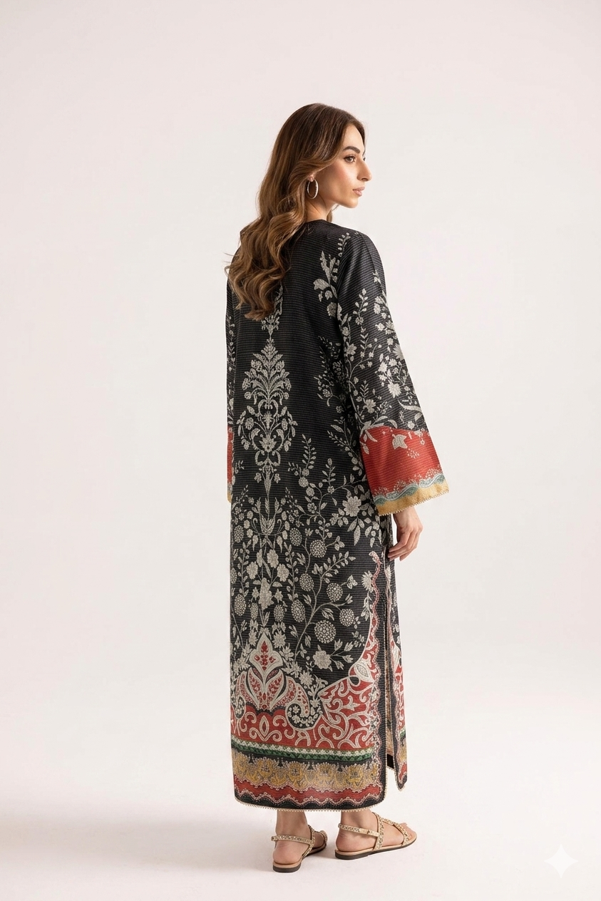 1Pcs Cambric Lawn Printed Kaftan - ZSF303