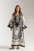 1Pcs Cambric Lawn Embroidered & Printed Kaftan - ZSF302