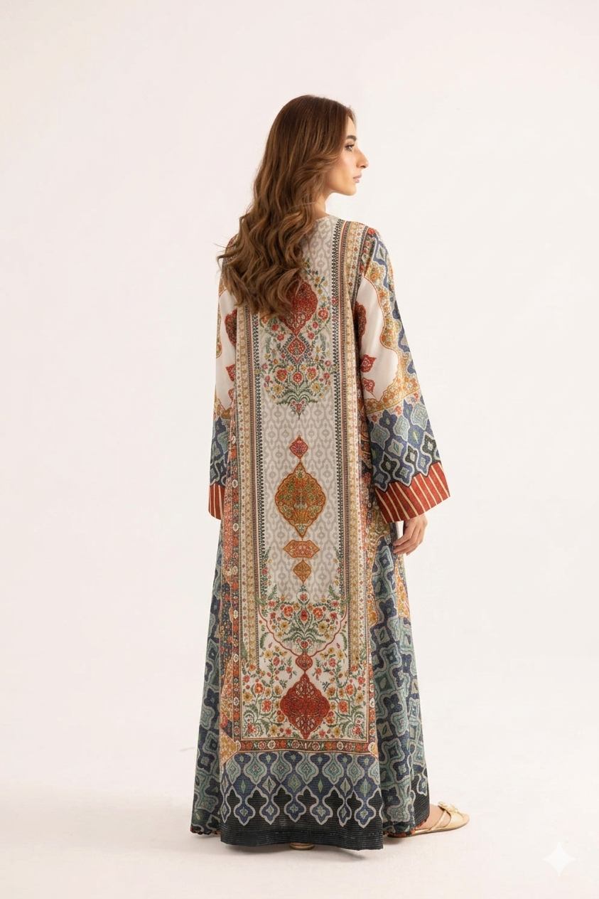 1Pcs Cambric Lawn Printed Kaftan - ZSF301