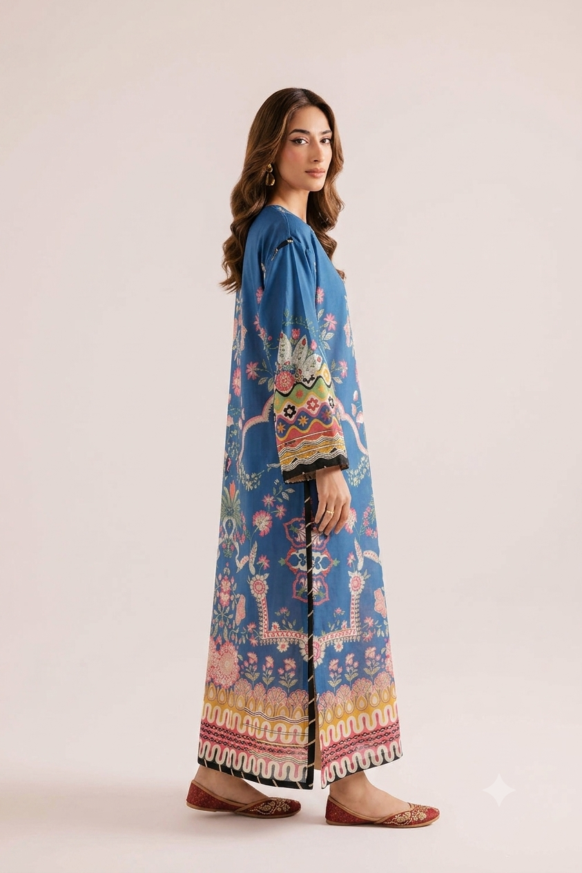 1Pcs Cambric Lawn Printed Kaftan - ZSF310