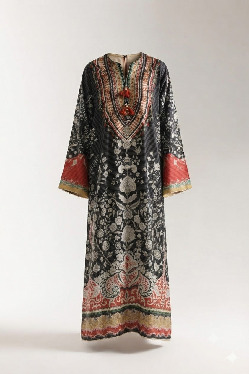 1Pcs Cambric Lawn Printed Kaftan - ZSF303