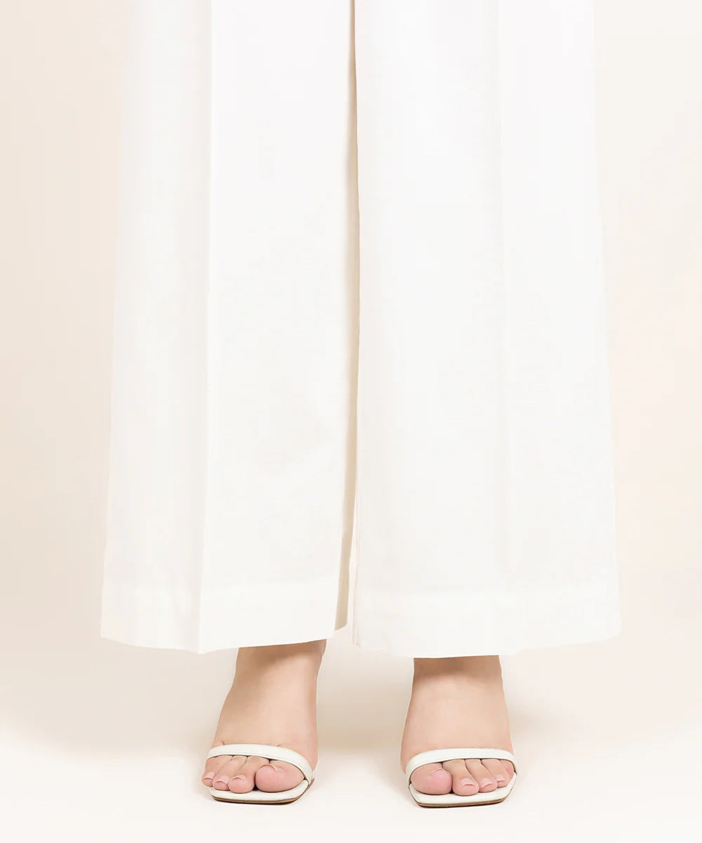 Cambric Cotton Basic White Culottes - ZSC04