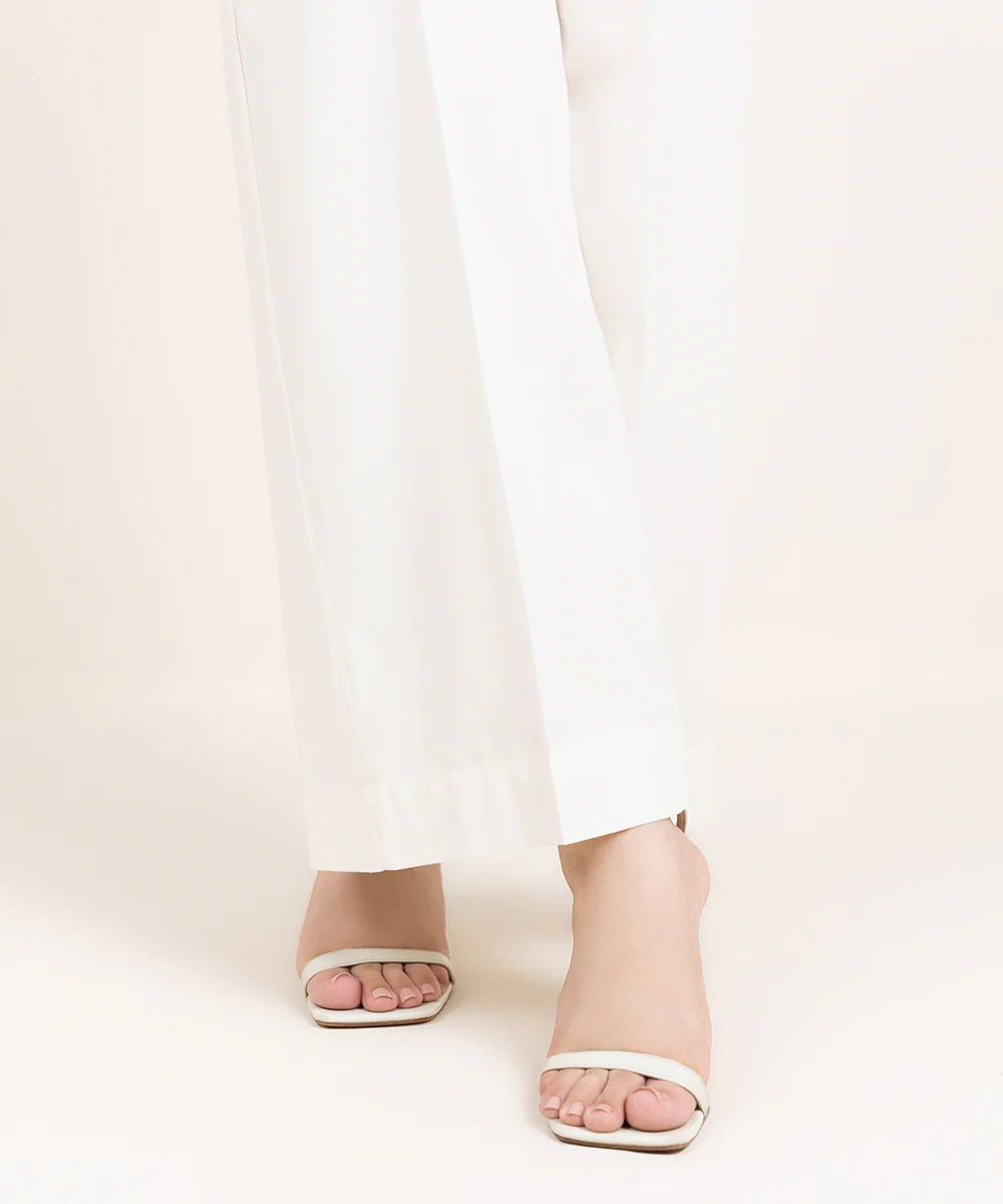 Cambric Cotton Basic White Culottes - ZSC04