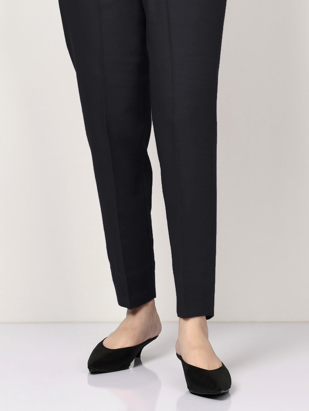 Cambric Cotton Basic Black Trouser - ZST02