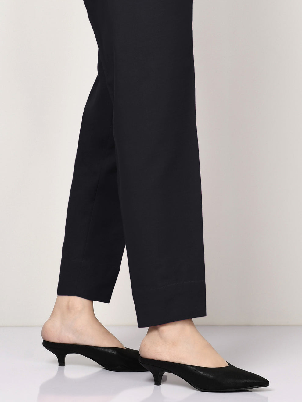 Cambric Cotton Basic Black Trouser - ZST02