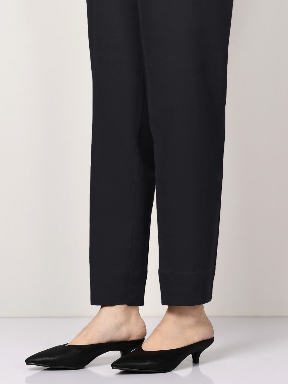Cambric Cotton Basic Black Trouser - ZST02