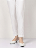 Cambric Cotton Basic White Trouser - ZST01