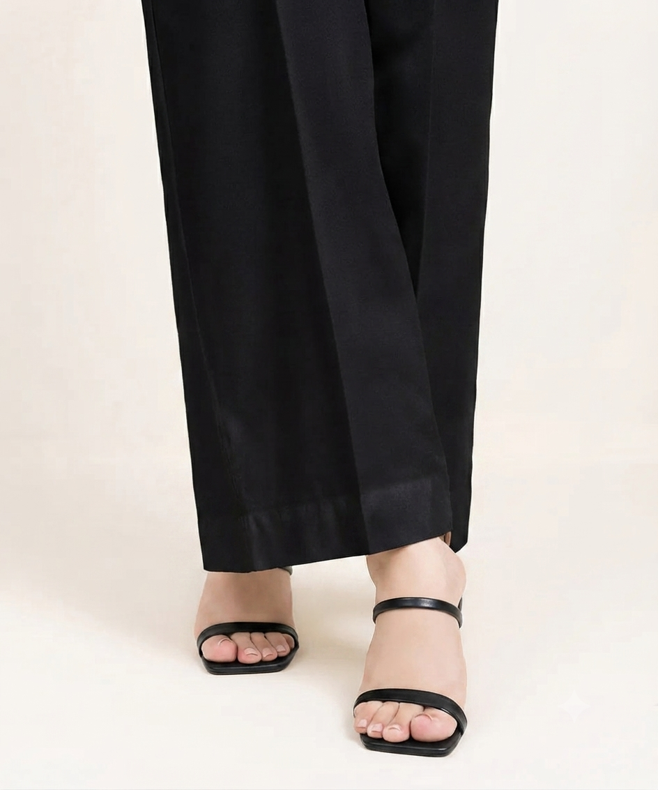 Cambric Cotton Basic Black Culottes - ZSC03