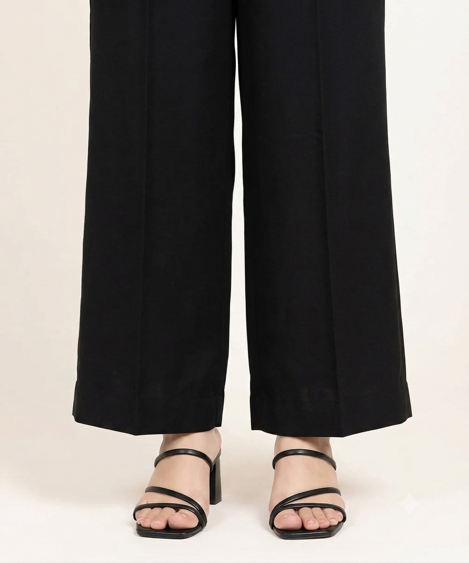 Cambric Cotton Basic Black Culottes - ZSC03