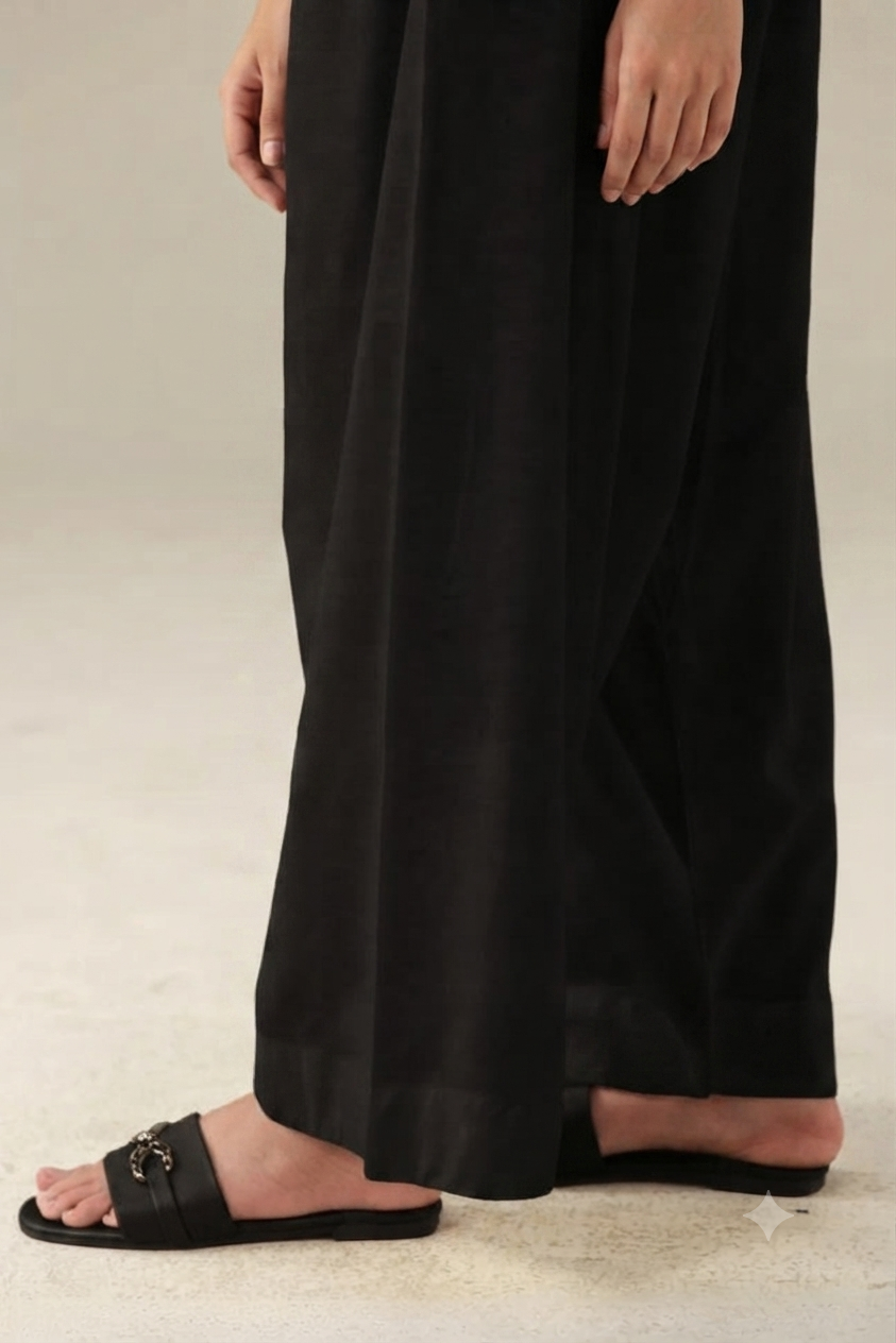 Cambric Cotton Basic Black Shalwar - ZSBS06