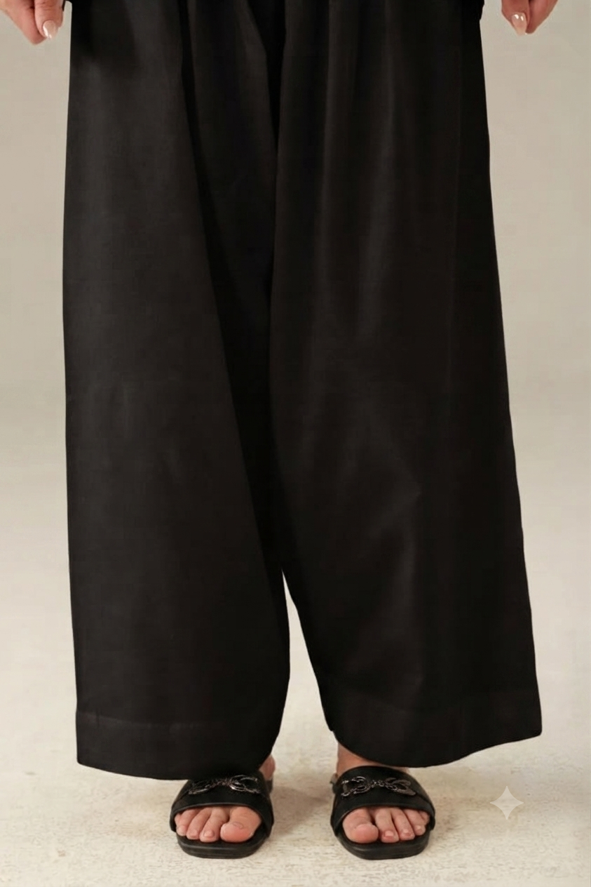 Cambric Cotton Basic Black Shalwar - ZSBS06