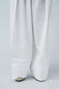 Cambric Cotton Basic White Farshi Shalwar - ZSFS07